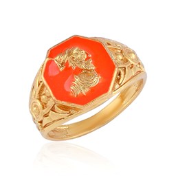 Picture of Shri Chhatrapati Shivaji Maharaj Golden Ring - A Beautiful Pride Symbol